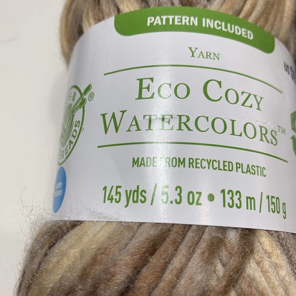 Loops & Threads Yarn Eco Cozy Watercolors "Forest Mushroom" - 290 Yards Lot of 2 - Picture 3 of 6